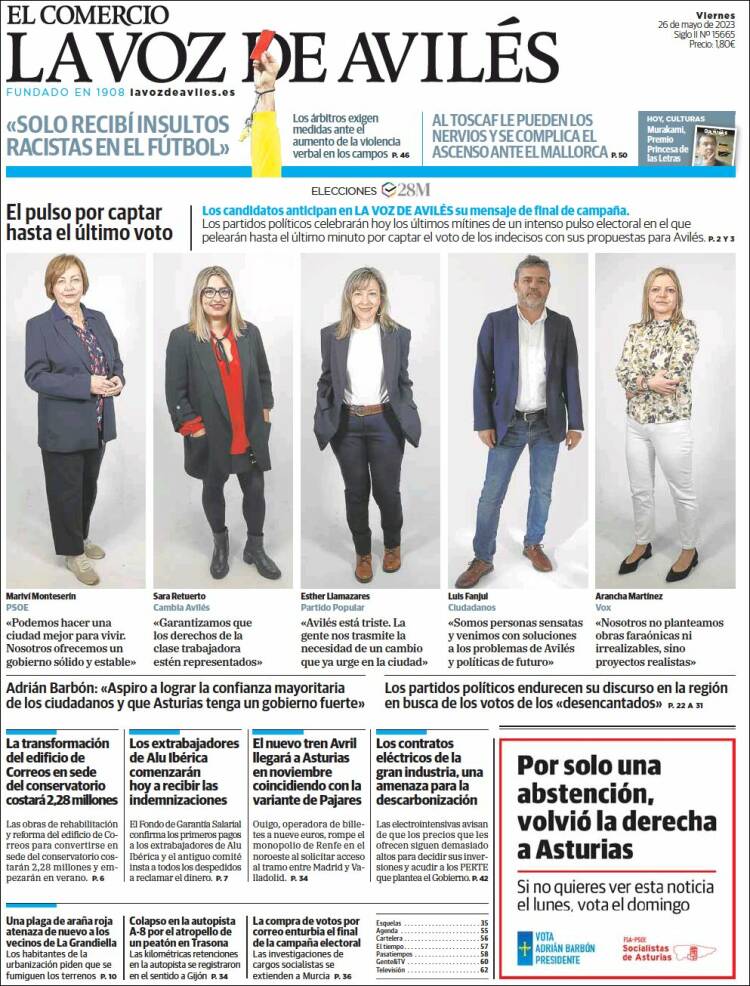 Portada de El Comercio - Avilés (España)