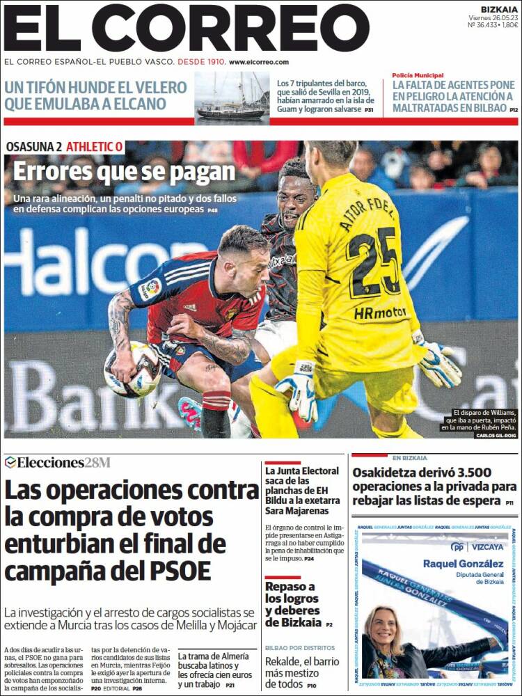 Portada de El Correo (España)