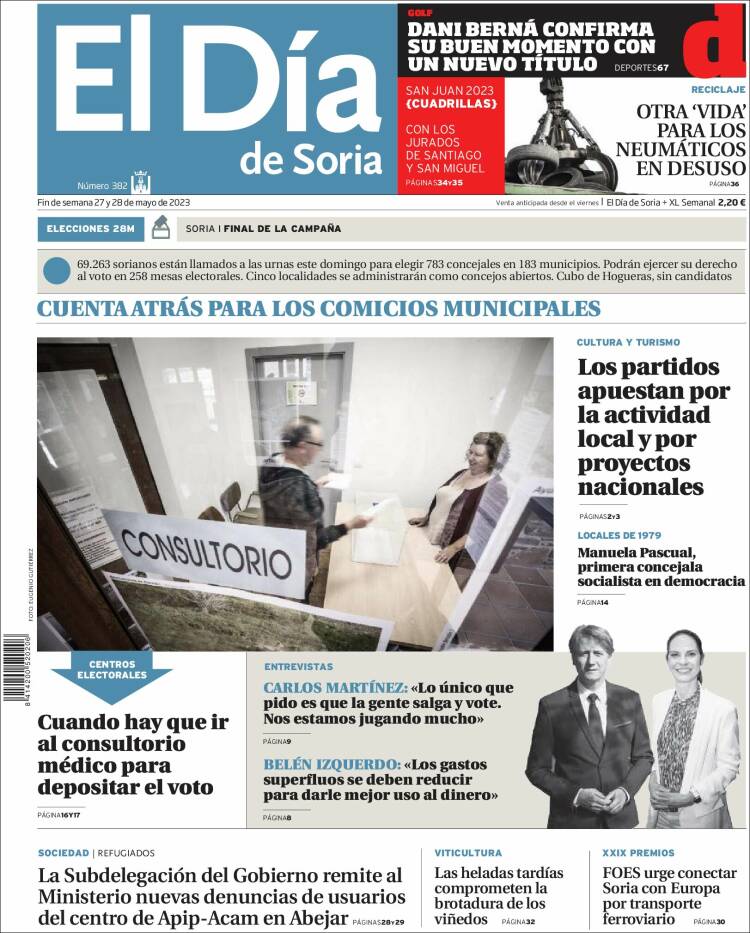 Portada de El Día de Soria (España)