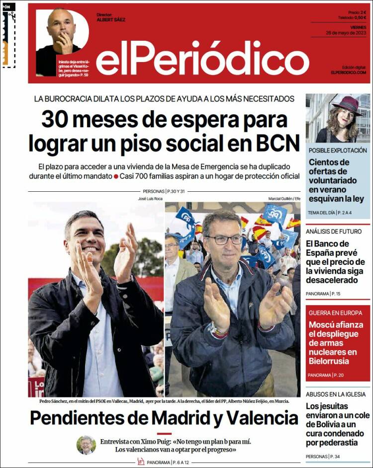 Portada de El Periódico (España)