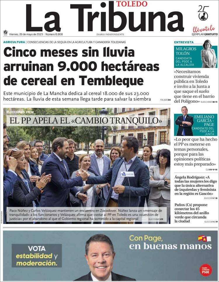 Portada de La Tribuna de Toledo (España)