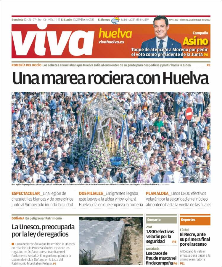 Portada de Viva Huelva (España)