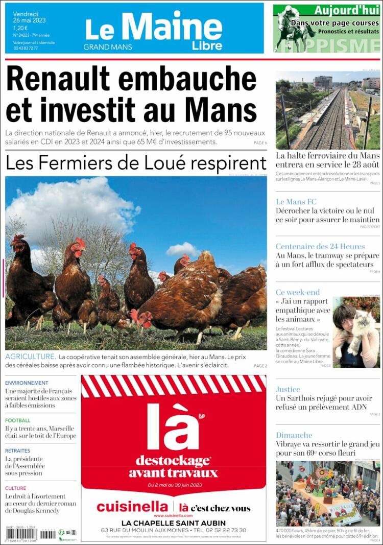 Portada de Le Maine Libre (Francia)