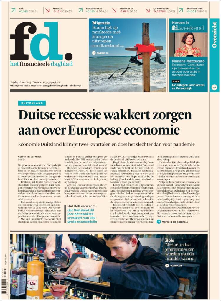 Portada de Het Financieele Dagblad (Pa&iacute;ses Bajos)