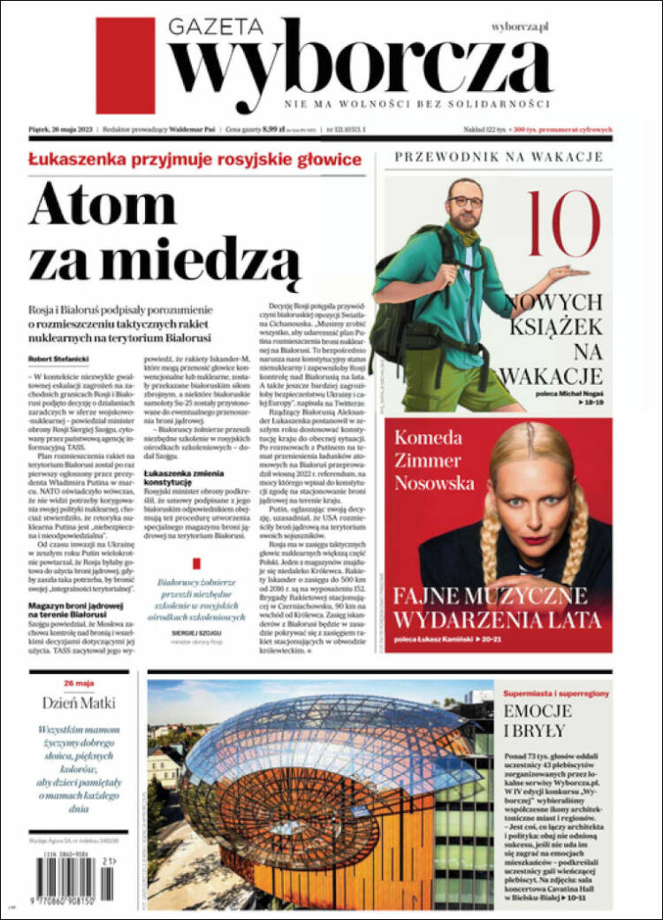 Portada de Gazeta Wyborcza (Polonia)