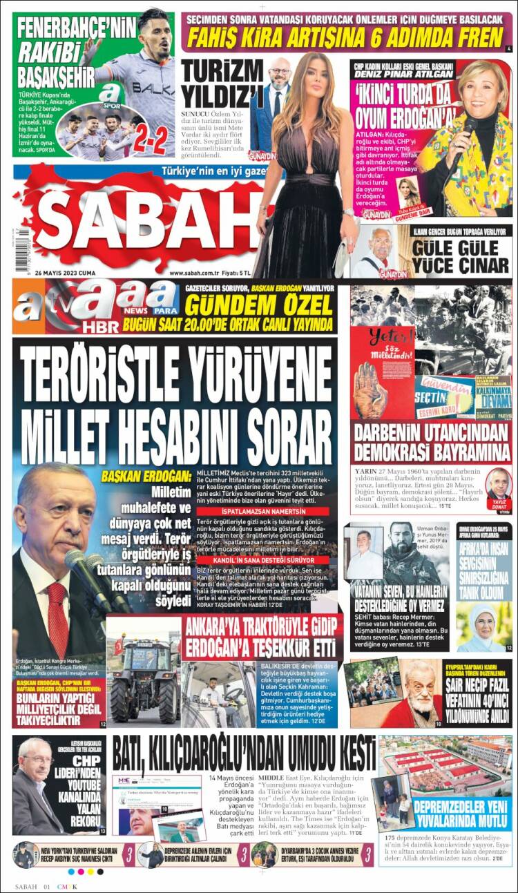 Portada de Sabah (Turqu&iacute;a)