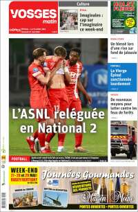 Portada de Vosges Matin (Francia)