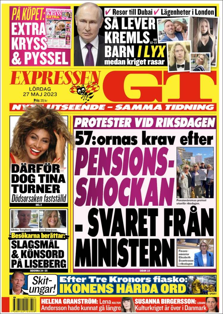 Portada de Göteborgstidningen (Suecia)