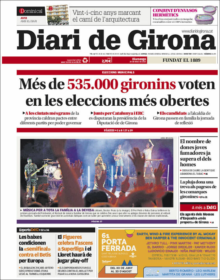 Portada de Diari de Girona (España)