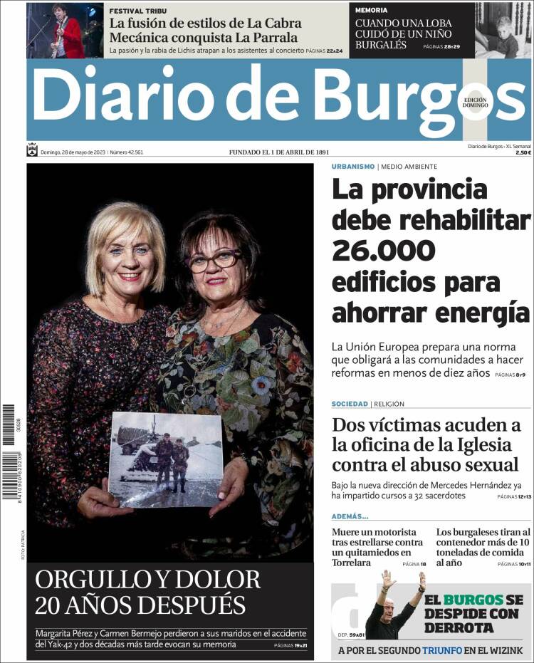 Portada de Diario de Burgos (España)