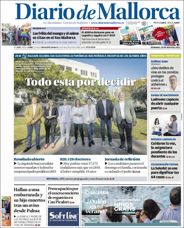 Portada de Diario de Mallorca (España)