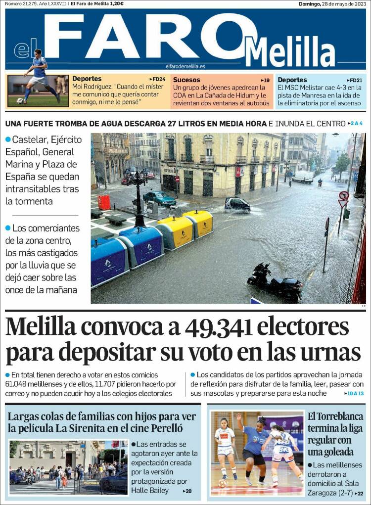 Portada de El Faro de Melilla (España)