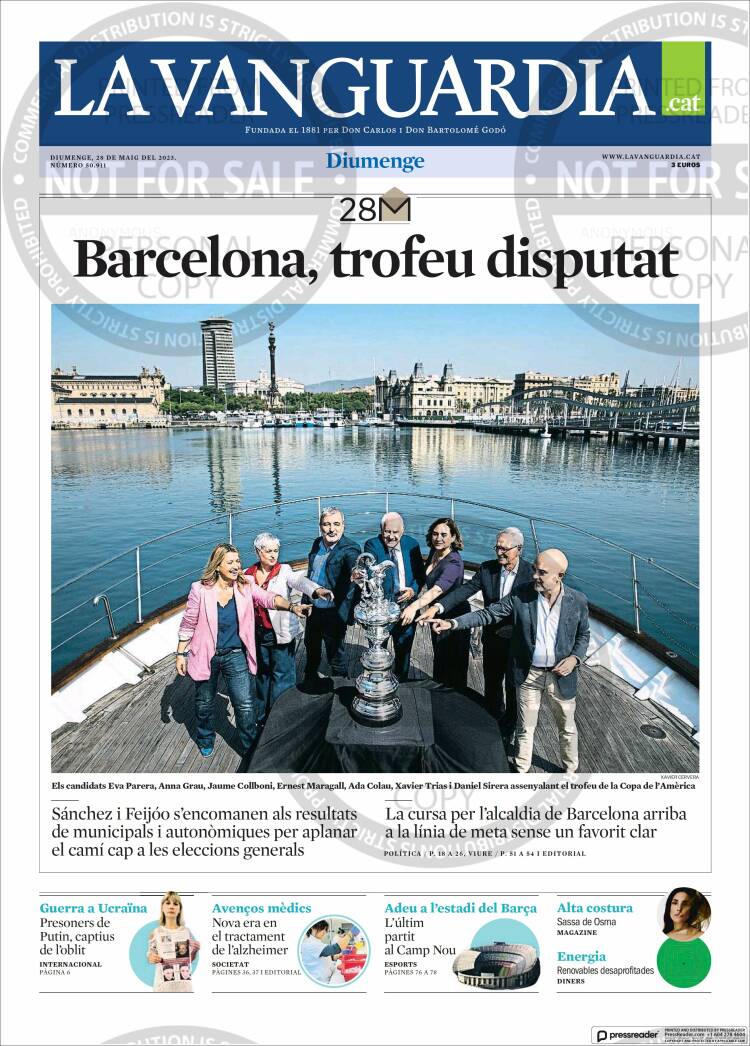 Portada de La Vanguardia (España)