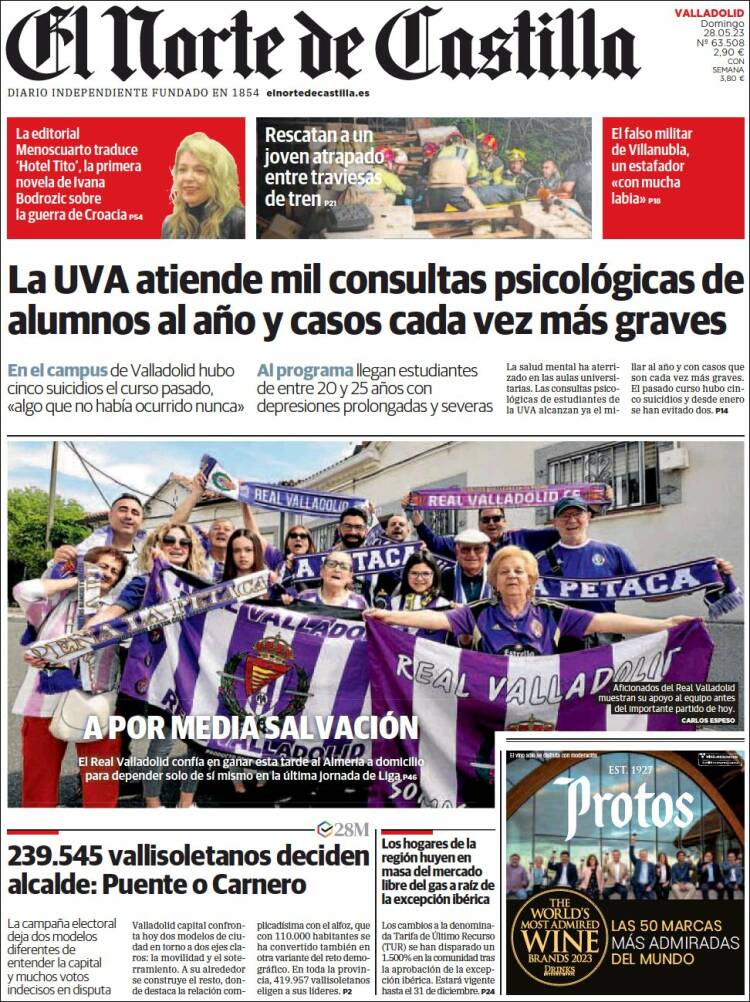 Portada de Norte de Castilla - Valladolid (España)