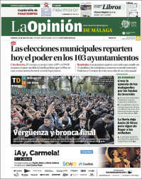 Portada de La Opinión de Málaga (España)