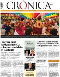 Portada de La Crónica de Hoy (México)