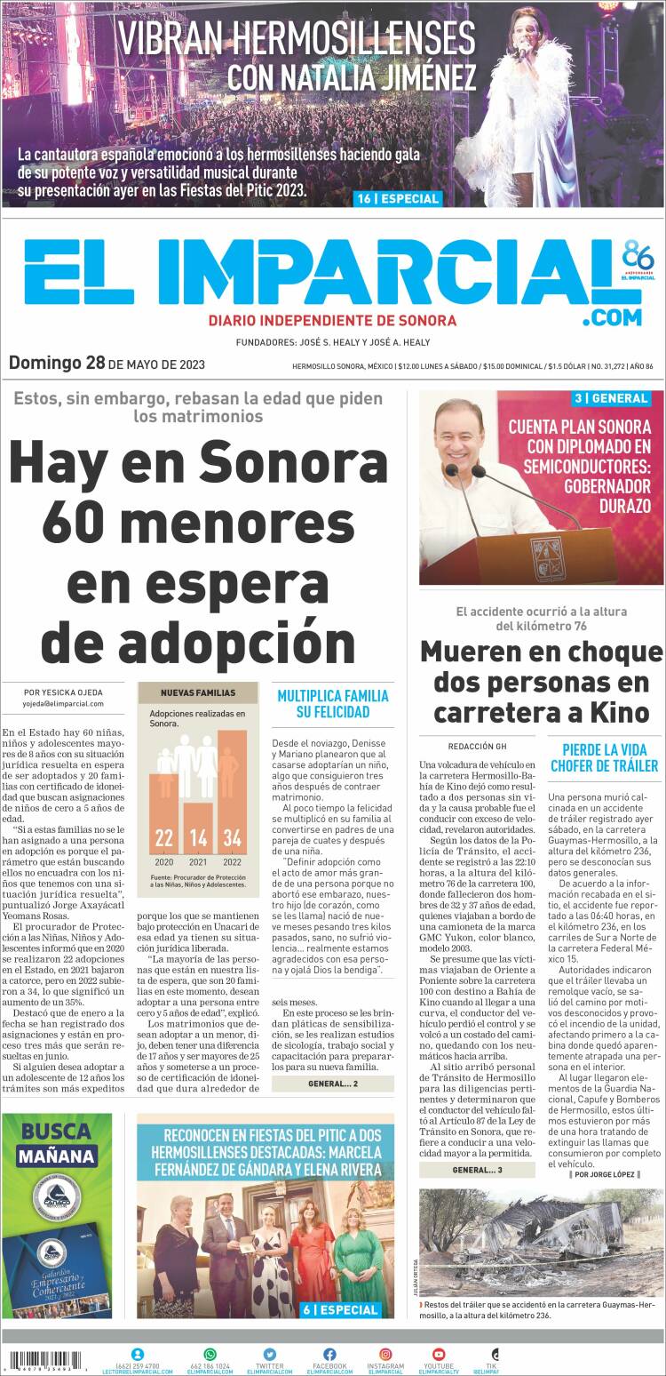 Newspaper El Imparcial (Mexico). Newspapers in Mexico. Sunday's edition ...