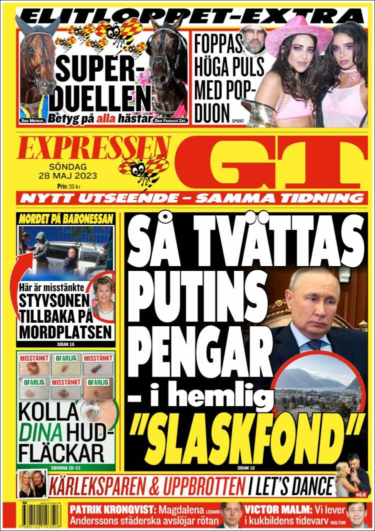 Portada de Göteborgstidningen (Suecia)