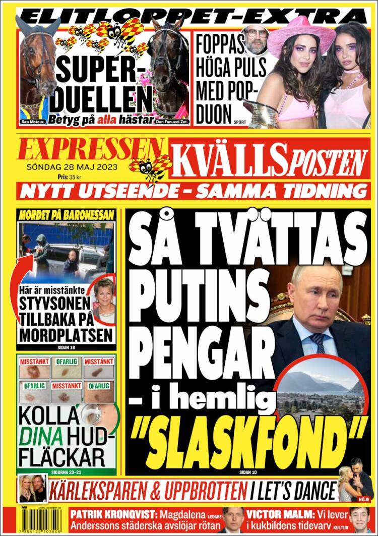Portada de Kvällsposten (Suecia)