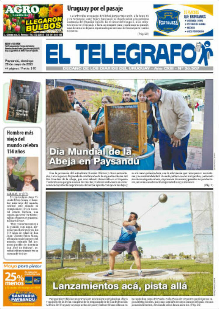 Portada de El Telégrafo (Uruguay)