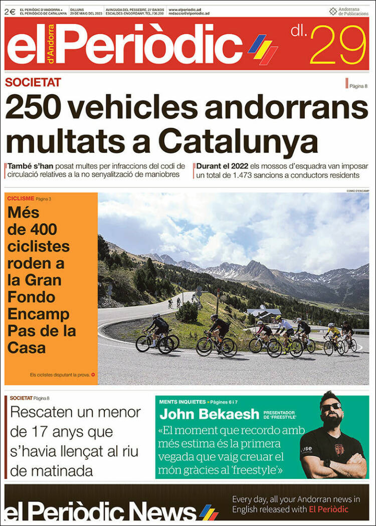 Portada de El Periòdic d'Andorra (Andorra)