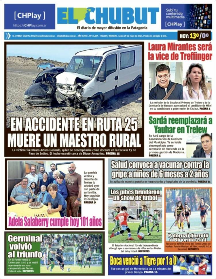 Portada de El Chubut (Argentina)