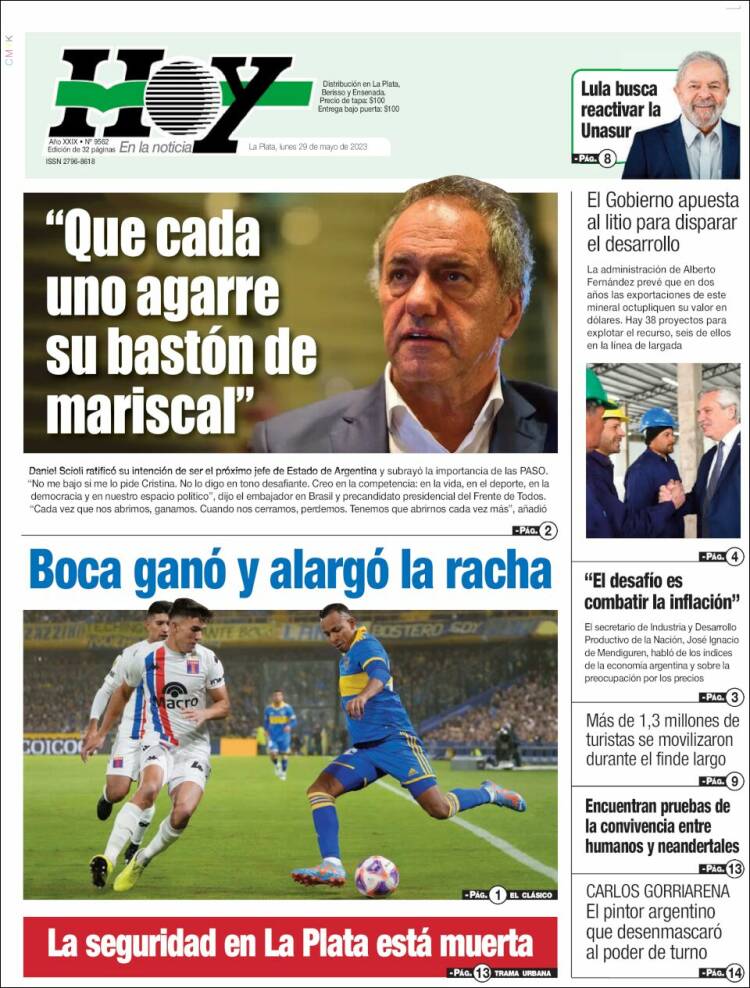 Portada de Diario Hoy (Argentina)