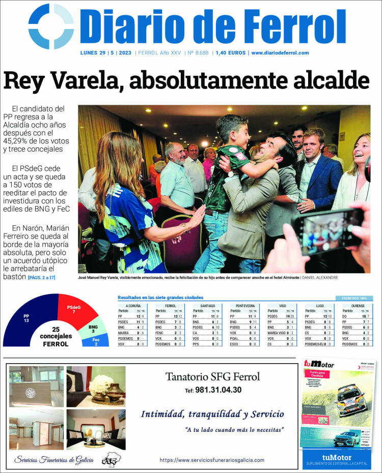 Portada de Diario de Ferrol (España)