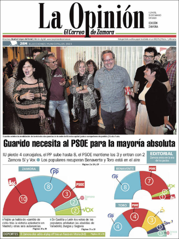 Portada de La Opinión - El Correo de Zamora (España)