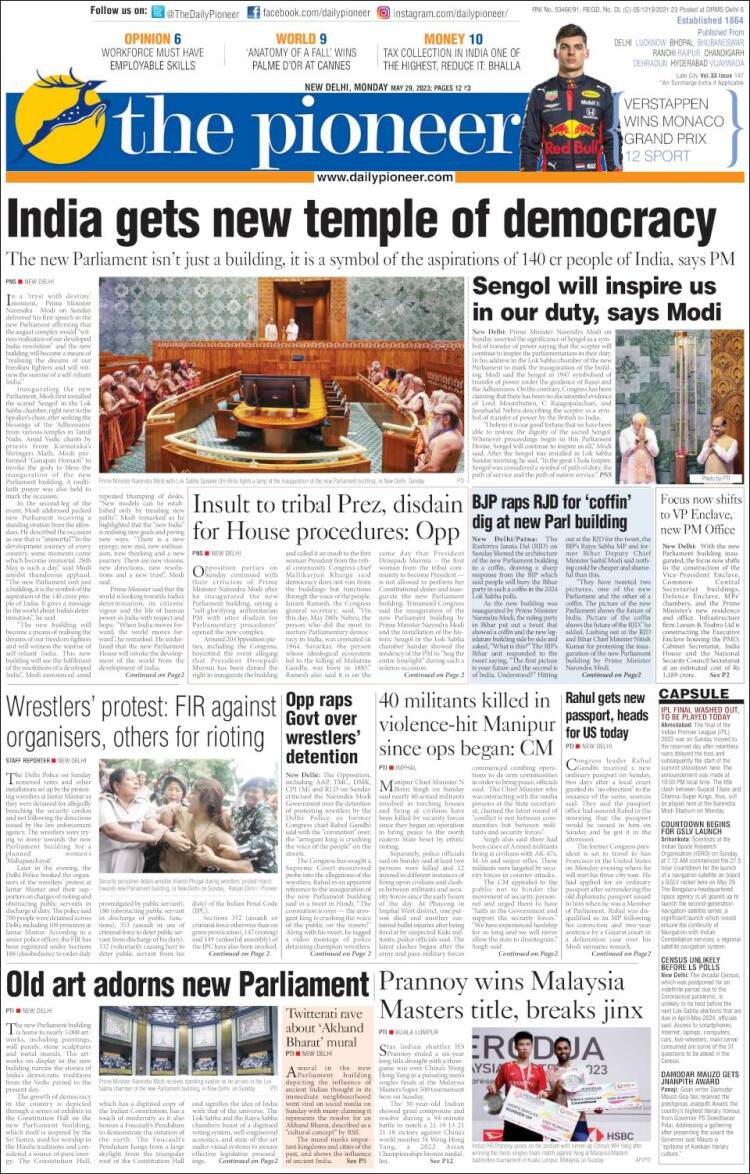 Portada de The Pioneer (India)