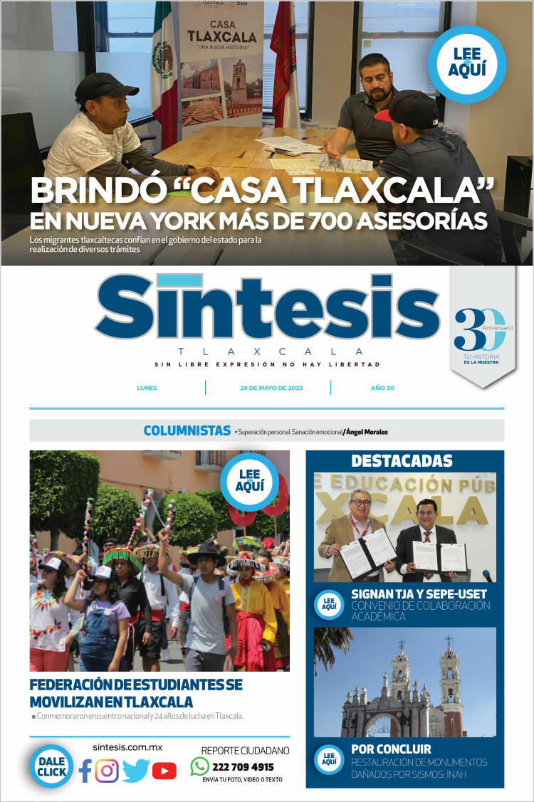 Portada de Síntesis de Tlaxcala (México)