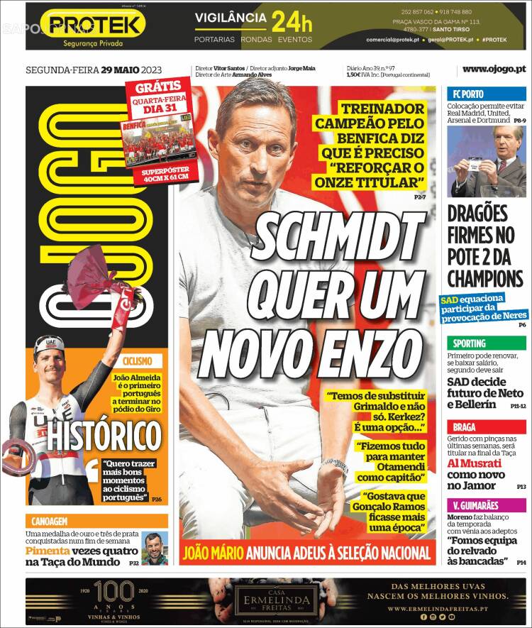 Portada de O Jogo (Portugal)
