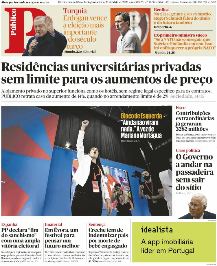 Portada de Público (Portugal)