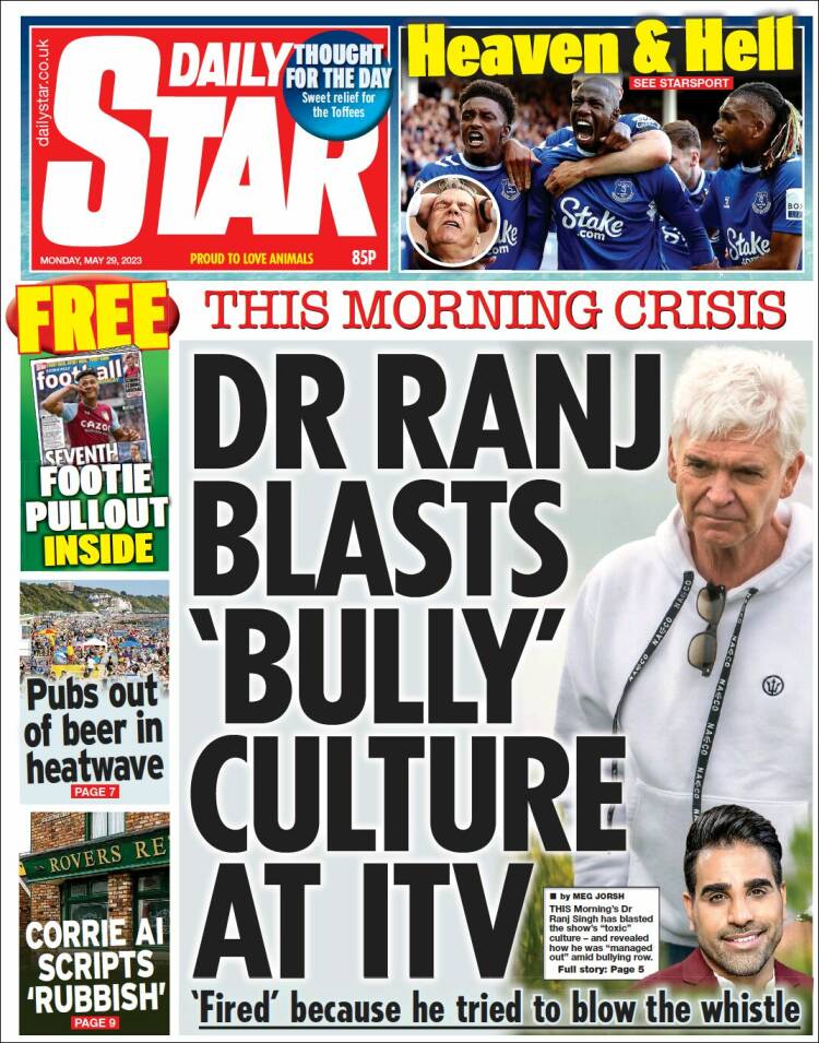 Portada de Daily Star (Reino Unido)
