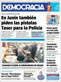 Portada de Diario Democracia (Argentina)