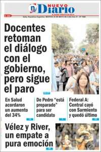 Portada de Nuevo Diario de Salta (Argentina)