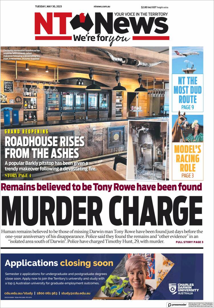 Portada de Northern Territory News (Australia)