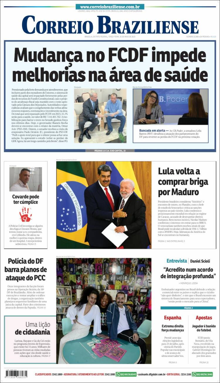 Portada de Correio Braziliense (Brasil)