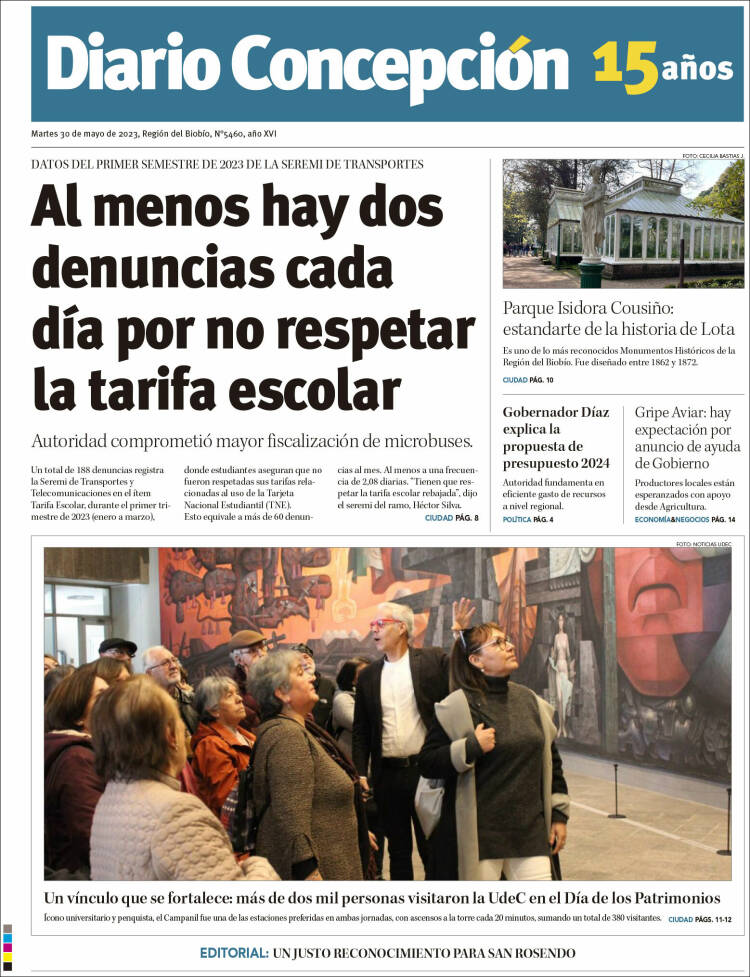 Portada de Diario de Concepción (Chile)