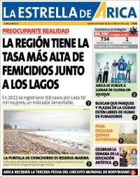 Portada de La Estrella de Arica (Chile)