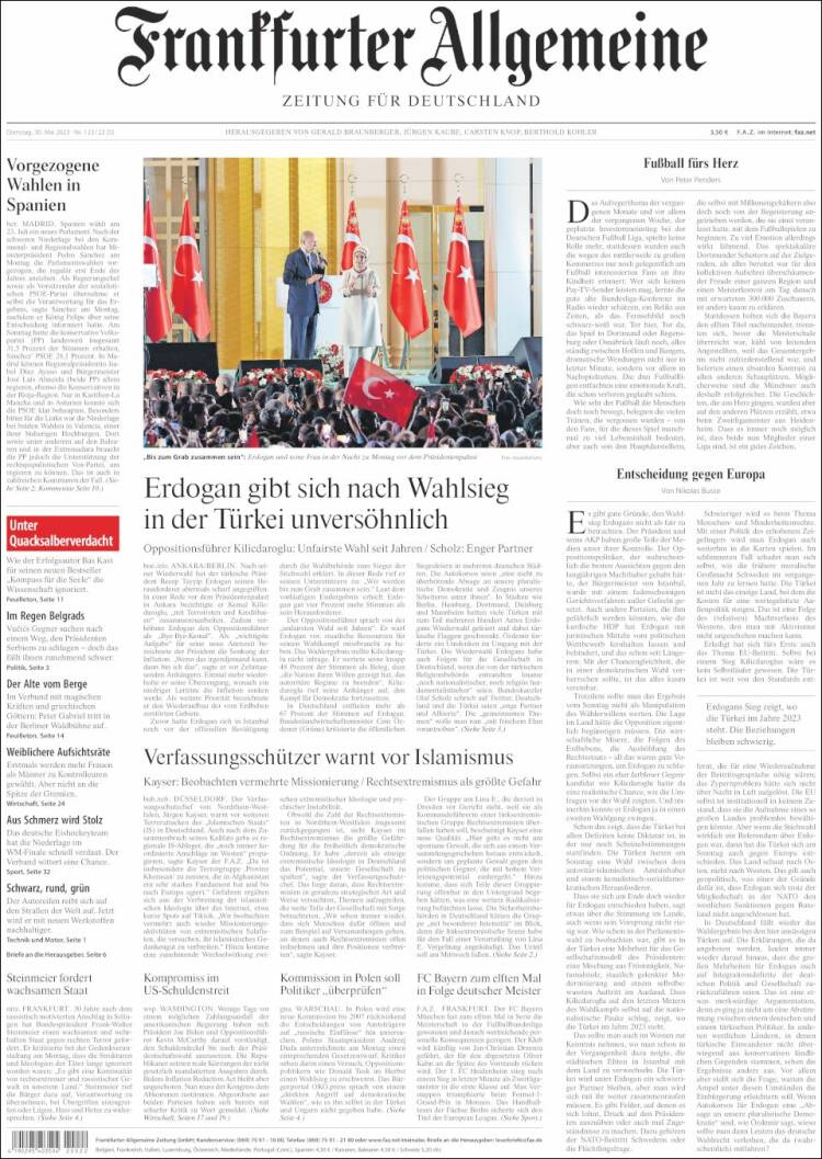 Portada de Frankfurter Allgemeine (Alemania)