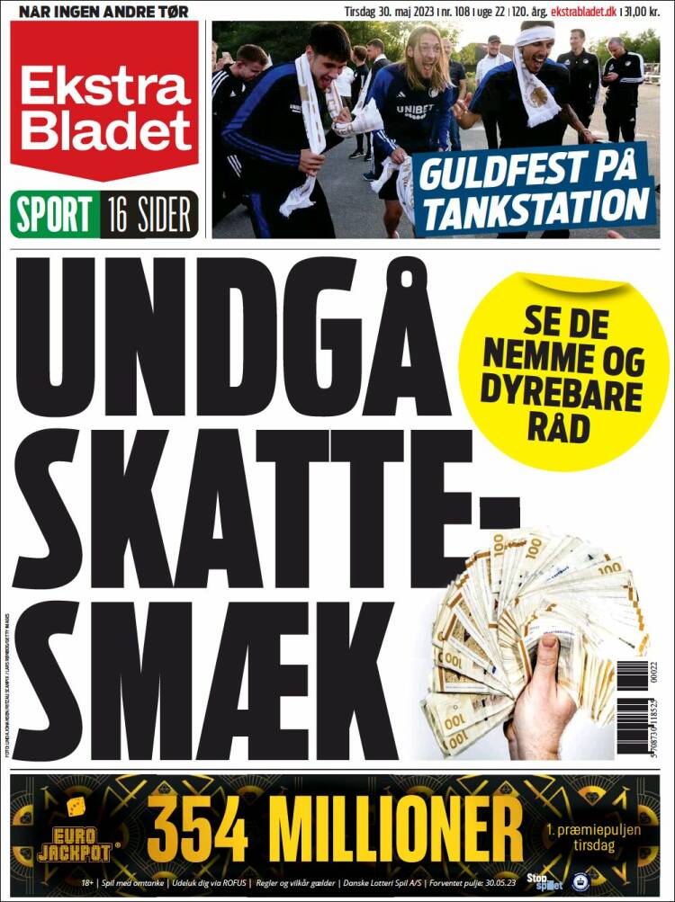 Portada de Ekstra Bladet (Dinamarca)