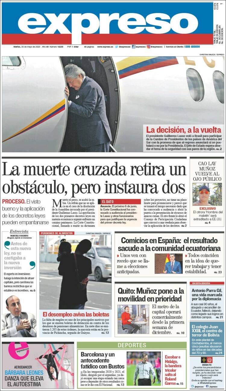 Portada de Expreso (Ecuador)