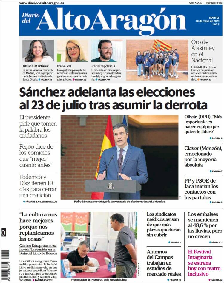 Portada de Diario del AltoAragón (España)