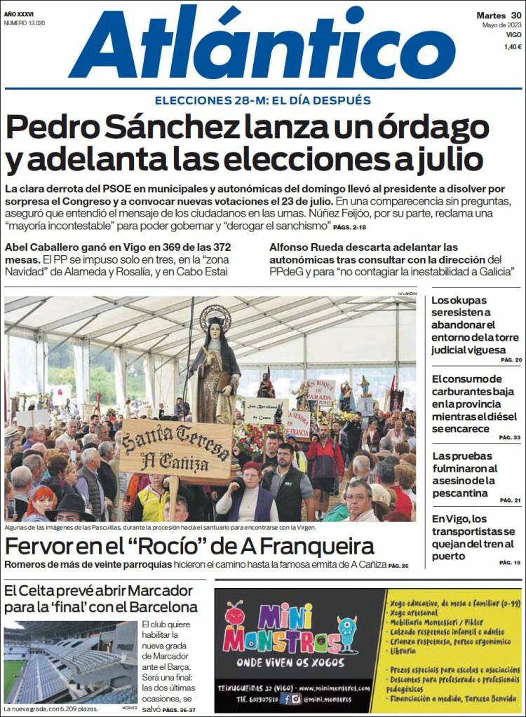 Portada de Atlántico Diario (España)