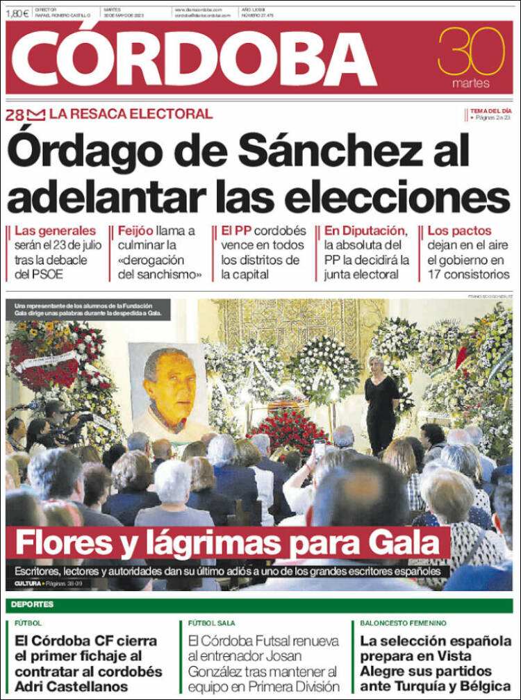 Portada de Diario de Córdoba (España)