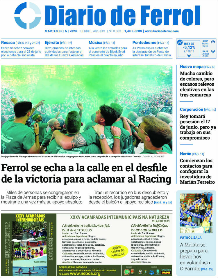 Portada de Diario de Ferrol (España)