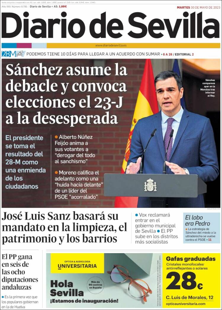 Portada de Diario de Sevilla (España)