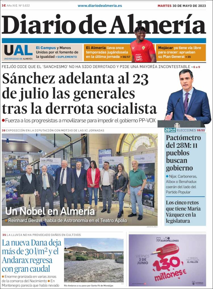 Portada de Diario de Almería (España)