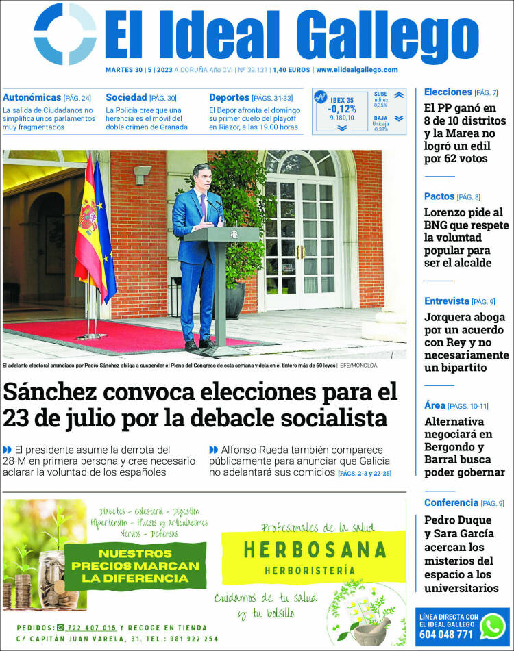 Portada de El Ideal Gallego (España)